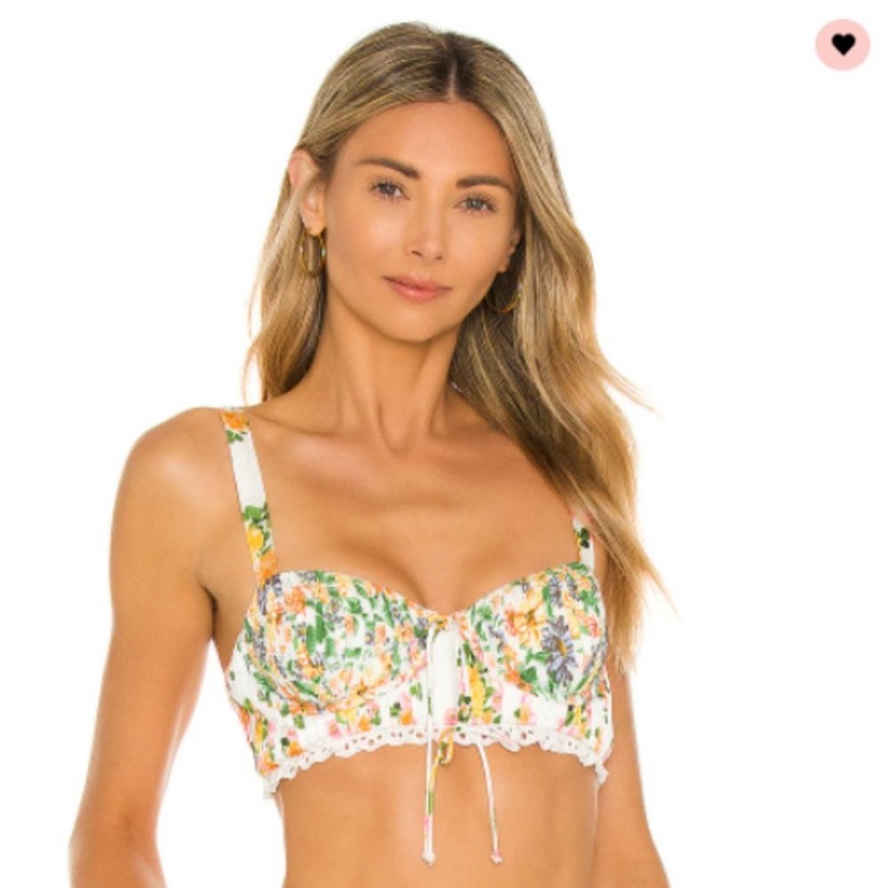 For Love And Lemons Rosalyn In Marigold Crop Top Size S